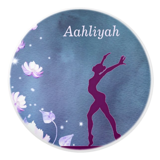 Pomo De Cerámica Gimnasia "I love Gymnastics" Balance Beam (Anverso)