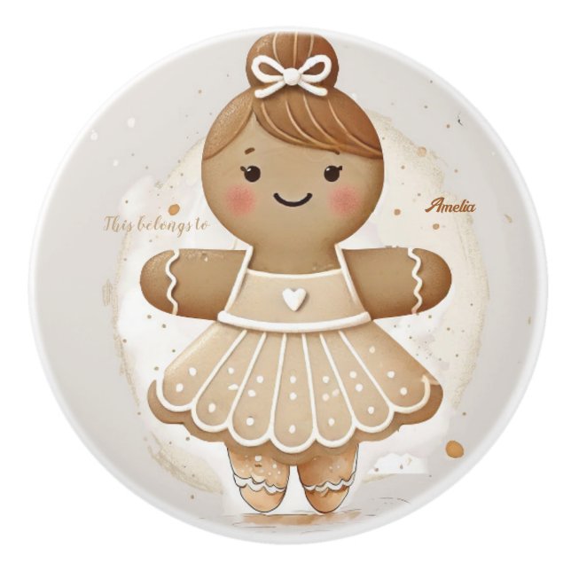 Pomo De Cerámica Gingerbread Ballerina Pul cerámico (Anverso)