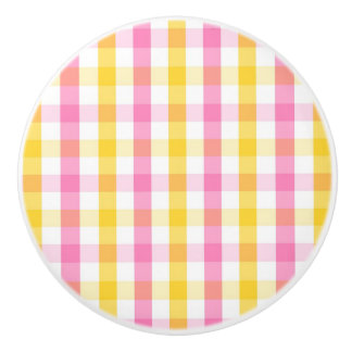Pomo De Cerámica Gingham de primavera