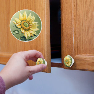Pomo De Cerámica Girasol gigante