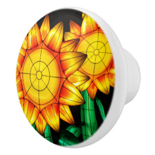 Pomo De Cerámica Girasoles de llamarada solar