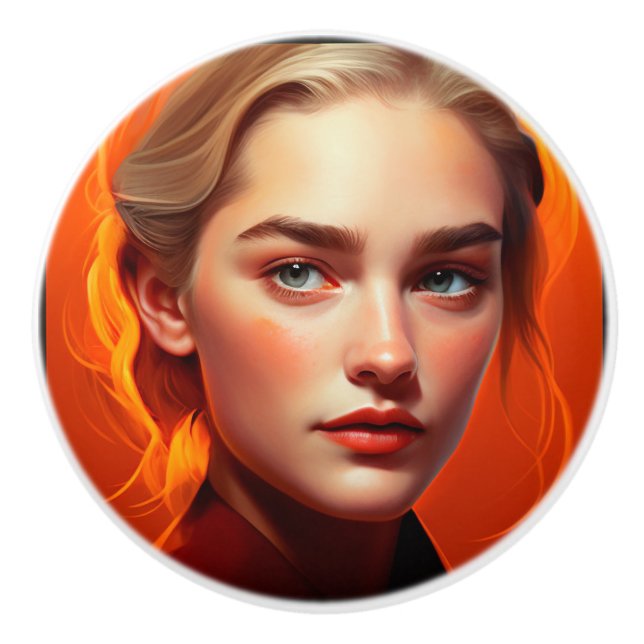 Pomo De Cerámica Girl with blue eyes (Anverso)