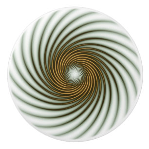 Pomo De Cerámica Giro de círculo dorado