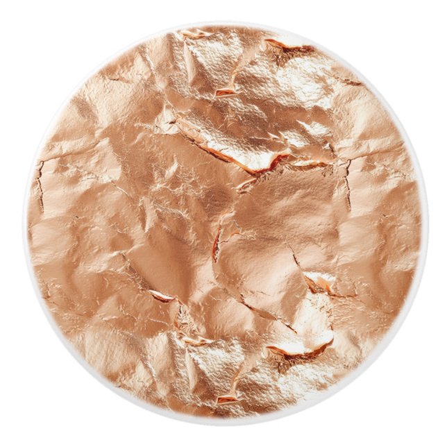 Pomo De Cerámica Glam de oro Peach Rosa (Anverso)
