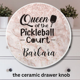 Pomo De Cerámica Glam Queen of the Pickleball Court