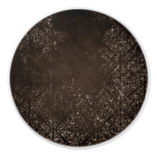 Pomo De Cerámica Glimmery Bronze Grunge Rich Brown Glam Damask
