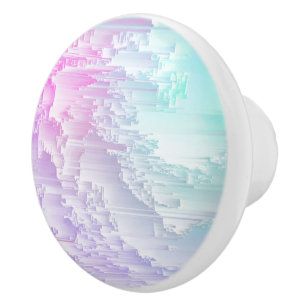 Pomo De Cerámica Glitch Pastel