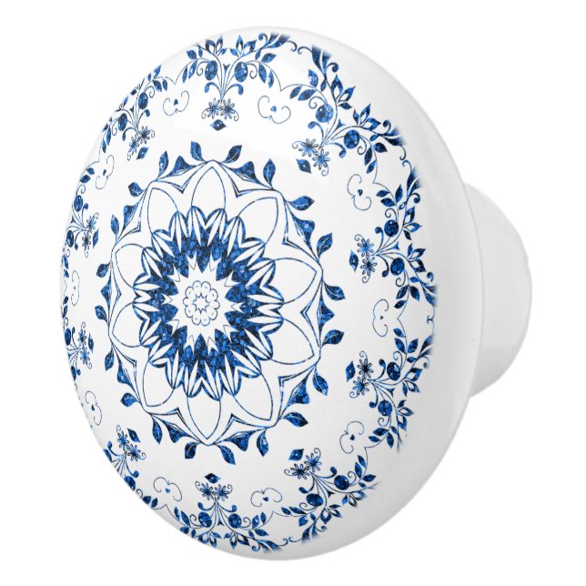 Pomo De Cerámica Glittering floral Mandala Knob cerámico (Derecha)