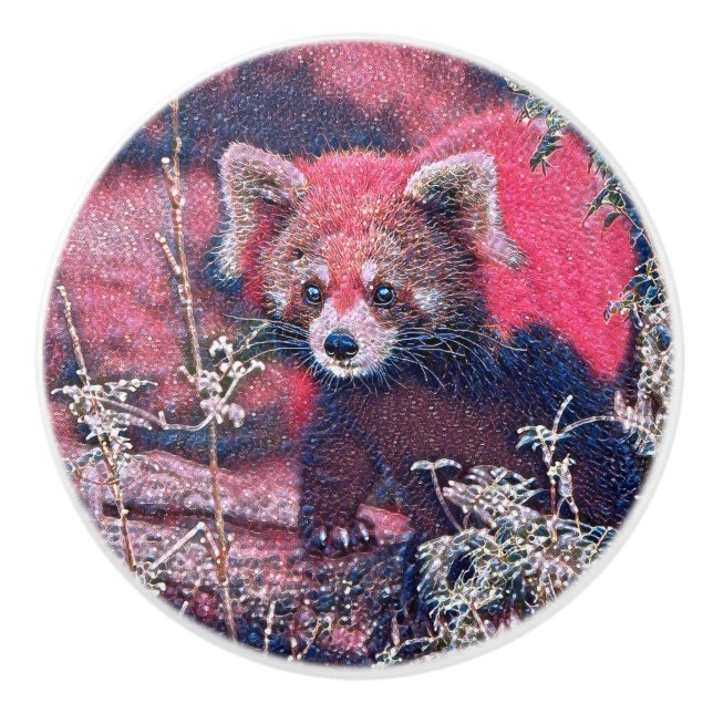 Pomo De Cerámica GlitzyAnimal_RedPanda_005 (Anverso)