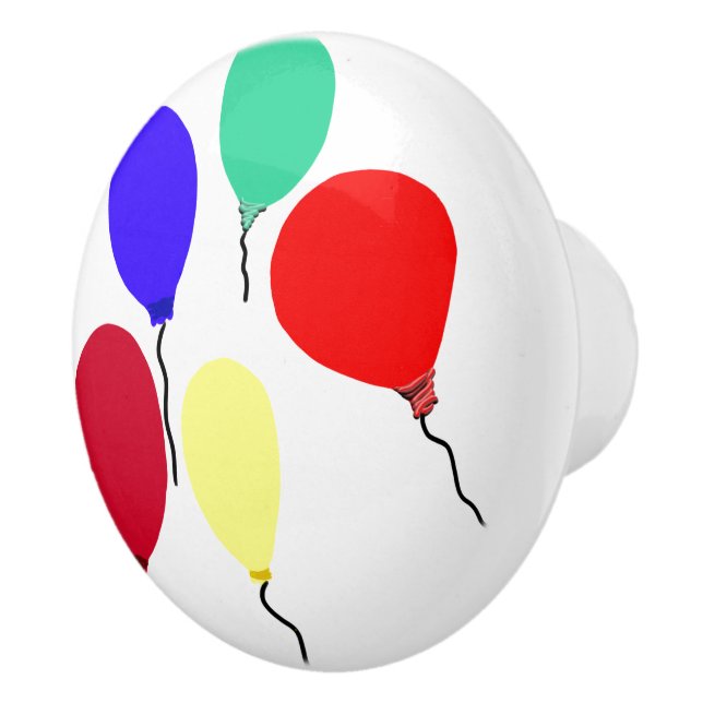 Pomo De Cerámica Globos rojos azules verdes (Derecha)