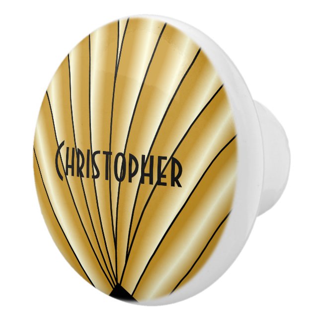 Pomo De Cerámica Gold Art Deco Design (Derecha)