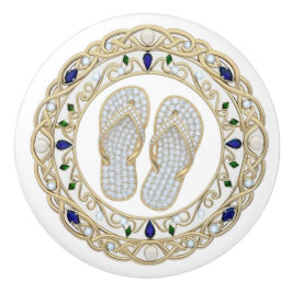 Pomo De Cerámica Gold Crystal Flip Flops 2Dgraphic Flipflop shoes