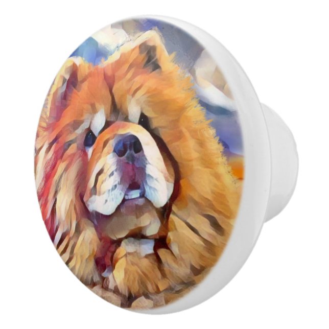 Pomo De Cerámica GOLDEN CHICA Chow Ceramic Pull (Derecha)
