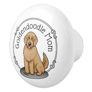 Pomo De Cerámica Goldendoodle Mom Doodle Mom (rojo dorado)