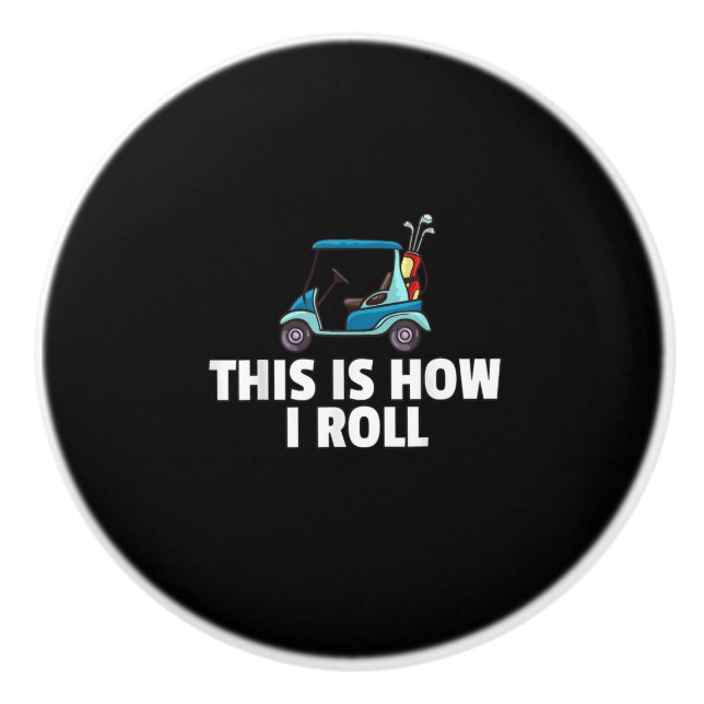 Pomo De Cerámica Golf Cart Gift Golfing Golfer Funny Men (Anverso)