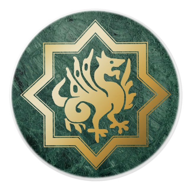 Pomo De Cerámica Gothic Revival Dragon Ceramic Pull (Anverso)