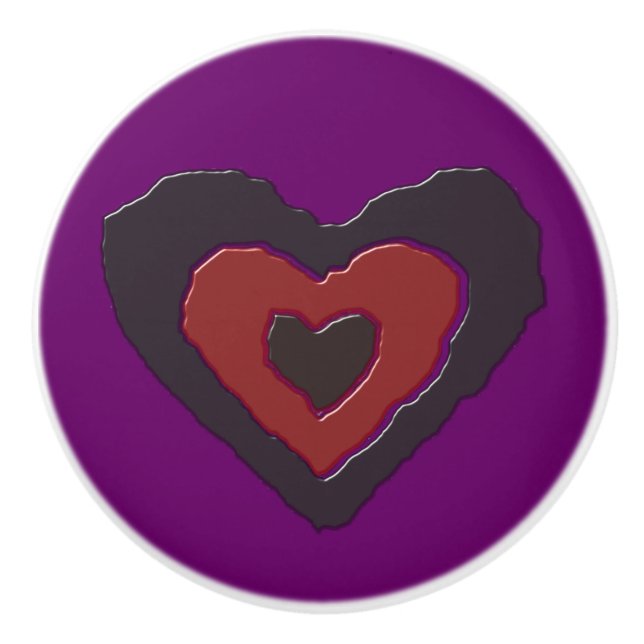 Pomo De Cerámica Gótico Melting Love Heart Ceramic Knob (Anverso)
