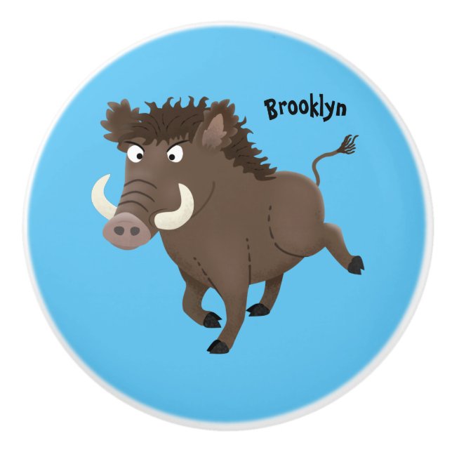 Pomo De Cerámica Gracioso ilustracion de personalizado de afeitar d (Anverso)