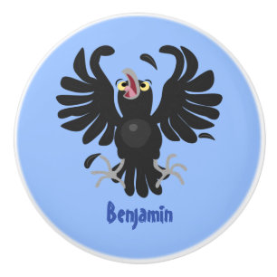Pomo De Cerámica Gracioso ilustracion de personalizado de cuervos l