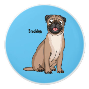 Pomo De Cerámica Gracioso ilustracion de personalizado de perro de