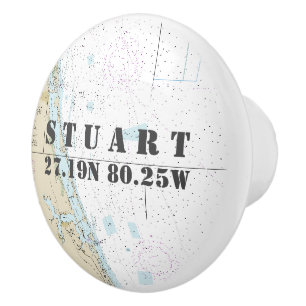 Pomo De Cerámica Gráfica de longitud de la latitud de la Florida ná
