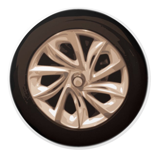 Pomo De Cerámica Gráfico de la rueda de coche 2.o (Anverso)