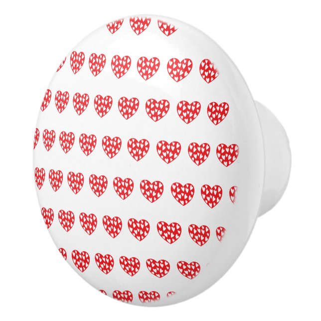 Pomo De Cerámica Gran corazón rojo con corazones pequeños (Derecha)