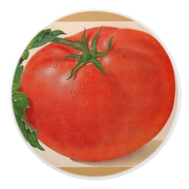 Pomo De Cerámica gran tomate jugoso (Anverso)