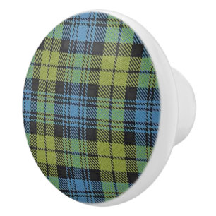 Pomo De Cerámica Grandeur Campbell Familia Escocesa Tartán Plaid