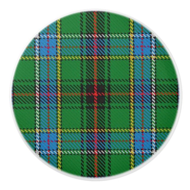 Pomo De Cerámica Grandeur Clan Duncan Tartan Plaid (Anverso)