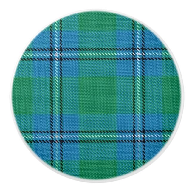 Pomo De Cerámica Grandeur Clan Irvine Irwin Tartan Plaid (Anverso)