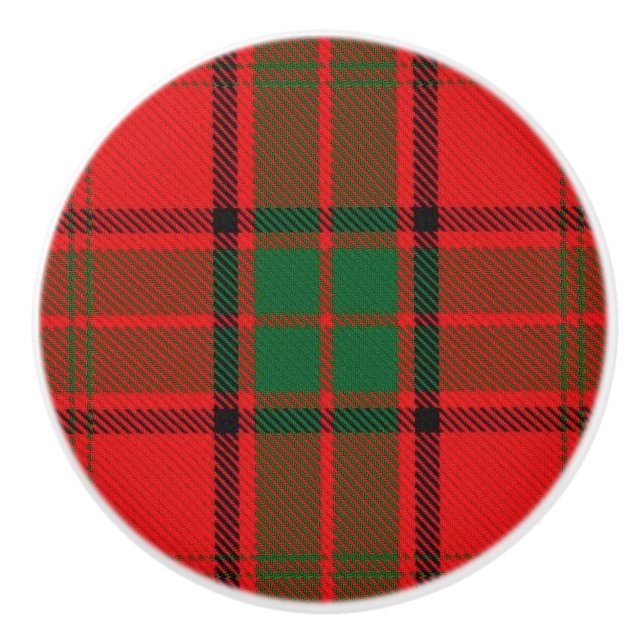 Pomo De Cerámica Grandeur Clan Maxwell Tartan Plaid (Anverso)