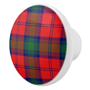 Pomo De Cerámica Grandor Escocés Tartán Plaid Clan Lindsay