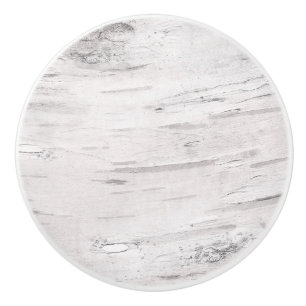Pomo De Cerámica Granero rústico de madera de Birch blanca