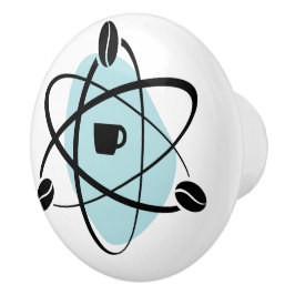 Pomo De Cerámica Granos de café atómicos en tirones verde azulados