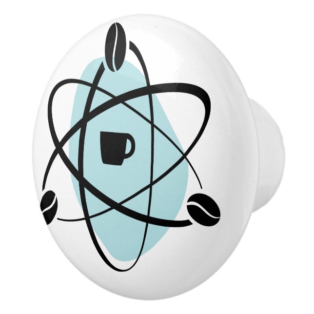 Pomo De Cerámica Granos de café atómicos en tirones verde azulados (Derecha)