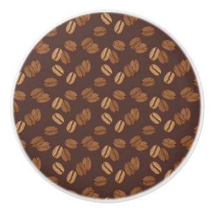Pomo De Cerámica Granos de café frijoles Tostado oscuro Marrón Cafe