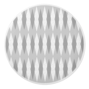 Pomo de cerámica Gray Argyle Moderno de Mediados