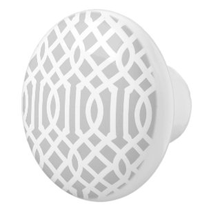 Pomo De Cerámica Gray Trellis