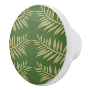 Pomo De Cerámica Green Ferns Personalizado Cubo de cerámica