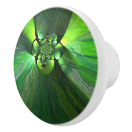 Pomo De Cerámica Green Leaf Resumen País Fox