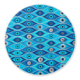 Pomo De Cerámica Griego Mati Mataki - Patrón de ojos malvados en e