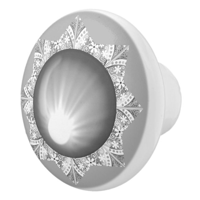 Pomo De Cerámica Gris de encaje cerámico (Derecha)