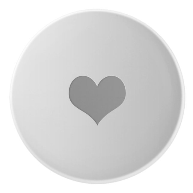 Pomo De Cerámica Gris Heart Ceramic Knob (Anverso)