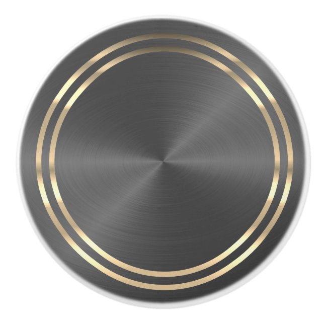 Pomo De Cerámica Gris y oro (Anverso)