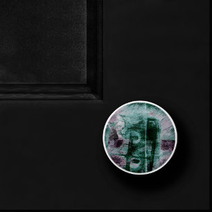 Pomo De Cerámica Grunge de graffiti pintado Moody Plum Purple Gre