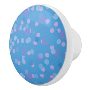 Pomo De Cerámica grupos de lunares rosados, azules y morados