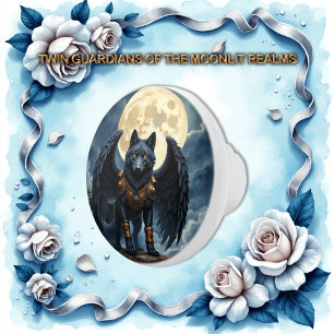 Pomo De Cerámica Guardián de la Luna – El Lobo de Ala Negra