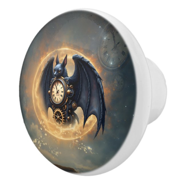 Pomo De Cerámica Guardián de la luna – Murciélago steampunk (Derecha)