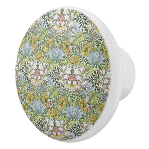 Pomo De Cerámica Guillermo Morris Viñeta Floral Aroma Verde 